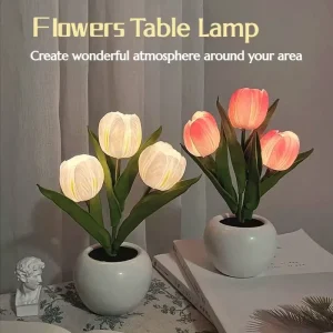 Tulip Flower Mushroom Table Lamp Night Light for Girls Room