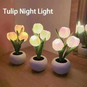 Tulip LED Night Light Bedside Bedroom Simulated Bouquet Lamp