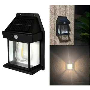 Tungsten Bulb Solar Wall Lamp LED Solar Outdoor Garden Wall Light with Sensor Wireless IP65