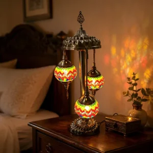 Turkish Style Handmade Mosaic Iron Eco Friendly 3 Heads Floor Lamp AC E14 LED for Bedrooms