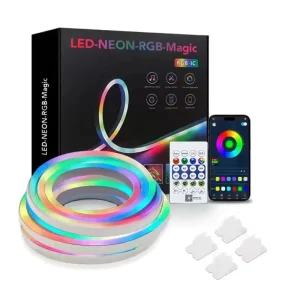 Tuya APP WiFi BT Music RGB LED Neon Flexible Silicone Strip Light 5V USB Waterproof Holiday Xmas Party DIY Decoration