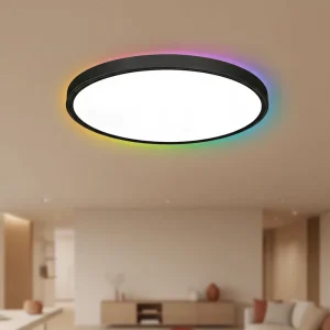 Tuya Smart Control Ceiling Light RGBCCT White Black Surface Mounted LED Panel Light