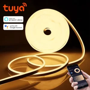 Tuya Smart Life LED Neon Light Strip 120LEDs M Flexible Rope Tube Lamp DC12V SMD 2835 WIFI & USB Control Works Alexa Google Home