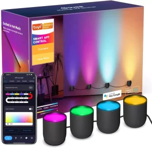 Tuya Smart RGBIC Sconces Music Sync LED Wall Lights for Home Decor Alexa Compatible Multicolor WiFi Wall Lamps for Party Decor