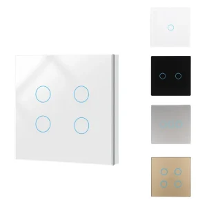 Tuya Smart Switch WiFi 1 2 3 4 Gang Tempered Glass Alexa Touch Wall Light Switches Google Home