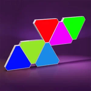 Tuya Smart WIFI DIY Design Colorful RGBIC Triangle Wall Panels Led Light with Music Sync for Game Room Decor