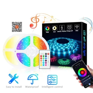 Tuya WIFI Control RGB+CCT 5050smd 90LEDs M IP65 Music Sensing Intelligent Remote Led Strip Light
