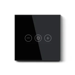 Tuya WiFi Dimmer Light Switch Supplier, EU Touch Tempered Glass Wall Panel with Voice Dimming Control