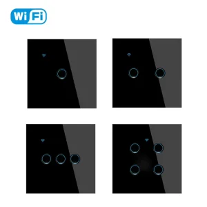 Tuya WiFi LED Light Touch Switch for Smart Home Concave Glass Panel 1 2 3 4 Gang Wireless Electrical Wall