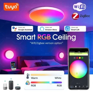 Tuya Wifi Zigbee Ceiling Light RGBCW Led Ceiling Lamp Livingroom Home Decoration Smart Lamp for Smart Life APP Alexa Google Home
