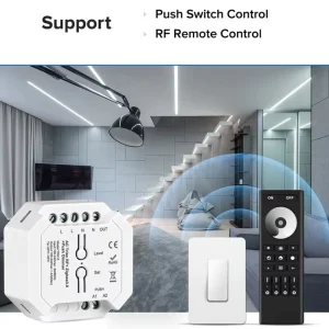 Tuya Zigbee 3.0 RF Smart Triac Dimmer with Remote Control, 308W, Plastic, for Traditional Filament Lamps