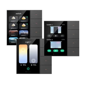 Tuya Zigbee Android Smart Home Central Control Panel 4 Gang Touch Screen Plastic Wall Switch Radar Induction Lighting Control