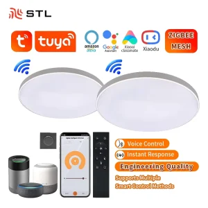 Tuya Zigbee Modern Design Switch Control Smart Home Lighting Living Room Bedroom Surface Mounted Led Ceiling Light