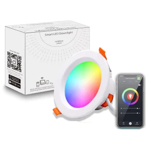 Tuya for Smart RGBCW Full Color Dimming Downlight Alexa Voice & APP Control for Living Room Smart Home Lights