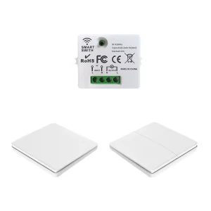 Two-Key WiFi Smart Button Switch with LED Indicator, White