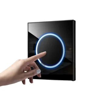 Type 86 Wall Press Reset Button Switch with LED Light Acrylic Tempered Glass Panel 1/2/3/4 Gang 1/2 Way