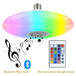 UFO Music Lamp RGB LED 24W 30W Smart Bulb with Remote Control, Color-Changing Dimmable Party Light