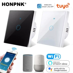UK EU 1 2 3 4 Gang WiFi Wall Switch Tempered Glass Panel Smart Touch Light Switch