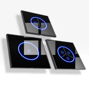 UK EU Standard 1 2 3 Gang Glass Panel LED WiFi Smart Touch Wall Light Switch with App and Voice Remote Control