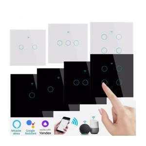 UK EU Standard Matter WiFi Smart Touch Wall Light Switch, 1/2/3-Gang, 240V