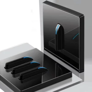UK EU Standard Piano Key Tempered Glass Panel Electric Wall Switches Sockets White Black Gold Grey With Indicator