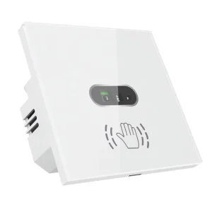 UK EU Standard Smart WiFi Touchless Hand-Wave Sensor Light Switch with IP66 Tempered Glass Panel