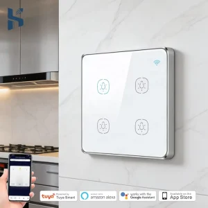 UK EU WiFi Smart Touch Wall Switch 4-Gang Smart Light Switch App Remote Control
