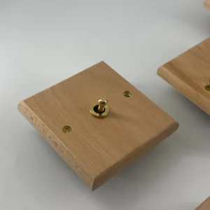 UK Standard 1/2/3/4 Gang Wall Switch and Socket Beech Wood Panel for Hotel Home