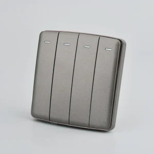 UK Standard 4 Gang Light Wall Switch Multi-Control Momentary Button PC Panel for Home and Office Use