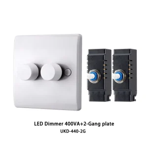 UK Standard 400VALED Dimmer Switch two way Control Leading & Trailing Edge for 3 400 Watts LED Halogen Lights