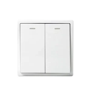 UK Standard White Wall Light Switch 250V 2 Gang 1 Way