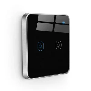 UK Standard WiFi 2-Gang Smart Touch Switch Remote Control for Mobile Phones, Max Current 1A