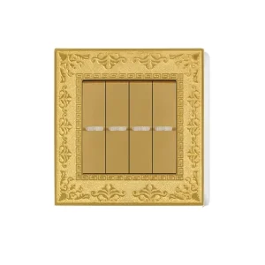UK Standard Zinc Alloy 4 Gang 1 Way Wall Switch