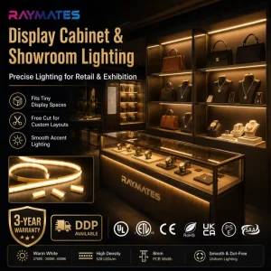 UL 24V Cut Anywhere COB LED Strip 528 LEDs 8mm Free Cutting Flexible Led Cob Light Strip Dimmable Dotless for Ceiling Use
