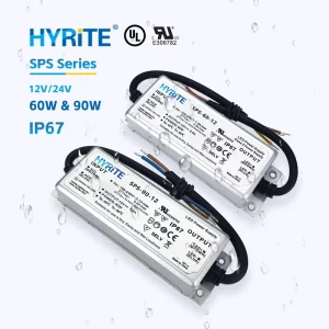UL Certified Class 2 SMPS IP67 Waterproof 12V/24V LED Switching Power Supply 60W/90W for LED Modules and Strips