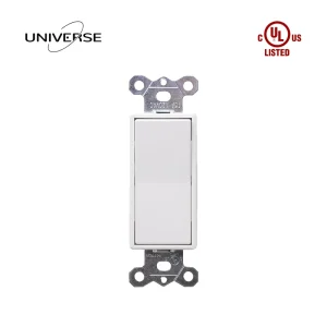 UL Listed 15A 120V Single Pole Rocker Wall Light Switch US with Cover Plate