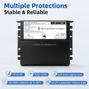 UL Listed Dimmable Constant Voltage LED Driver 96W 24V IP65 Waterproof LED Power Supply