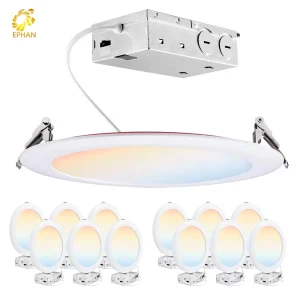 UL263 Ultra-Thin LED Recessed Panel Light, 6-Inch, 5CCT, Dimmable, Anti-Glare, Fireproof, No-Flicker