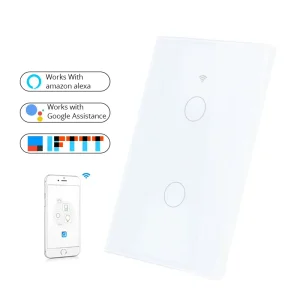 US 1 2 3 4 Gang WiFi Digital Touch Wall Light Switch Remote Control
