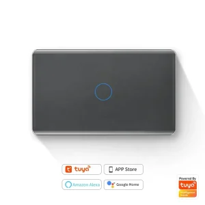 US 1-Gang Touch Light Switch with Wireless Remote Control Zigbee 3.0 10A