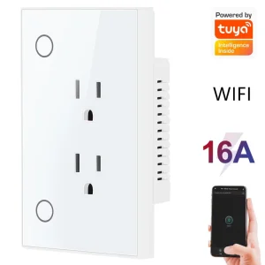 US 15A Smart In-Wall Socket Glass Panel Wireless Control with Timer