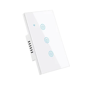 US 3-Gang WiFi Smart Light Switch Touch Panel with App Remote Control, Glass Panel
