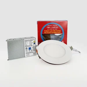 US CA ETL 4-Inch 6-Inch Fire-Rated 3CCT 5CCT Dimmable LED Recessed Ceiling Panel Light with J-Box