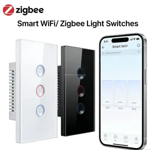 US Smart WiFi Wall Switch with Glass Touch Panel, App and Remote Control
