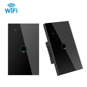 US Standard 1 Gang Single Pole Touch Glass Panel WiFi BLE Smart Wall Switch