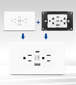 US Standard Large Socket 8 Outlets Flame-Retardant Light Switch Phosphor Bronze Conductors 15A 240V Home Use