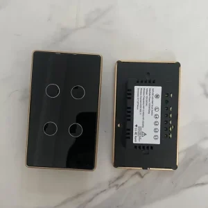 US-Standard WiFi Smart Switch, Metal Frame, 220V, 10A, Live-Neutral, APP Mobile Control