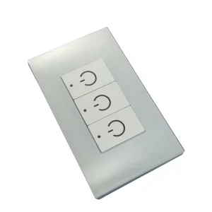 US WiFi Smart Touch Light Switch, Tempered Glass, Gold Metal Frame, 1/2/3-Gang, APP Remote Control