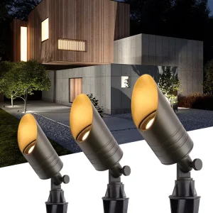 USA Warehouse LT2100 IP65 Brass Up Spike Lights Low Voltage Outdoor Landscape Lighting Garden Tree LED Landscape Spot Light