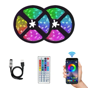 USB 5V 5050 LED Light 30 LEDs/m IP20 with 44-Key Remote Control
